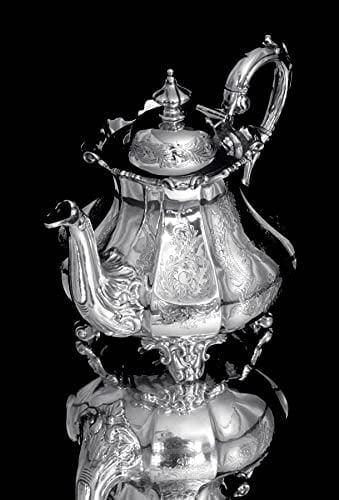 SAVORY & SONS - ANTIQUE 9pc. VICTORIAN STERLING SILVER TEA / COFFEE SET WITH TRAY, 1800 - 1849 - 5