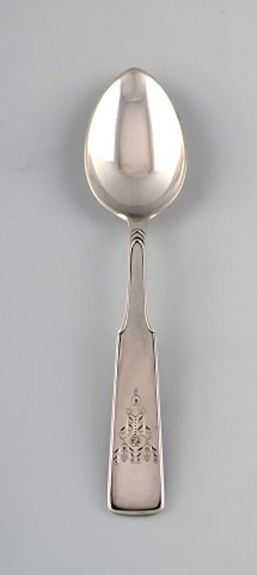 Hans Hansen silverware number 2 dessert spoons in all silver. 1937. 13 pcs. in stock. - 2