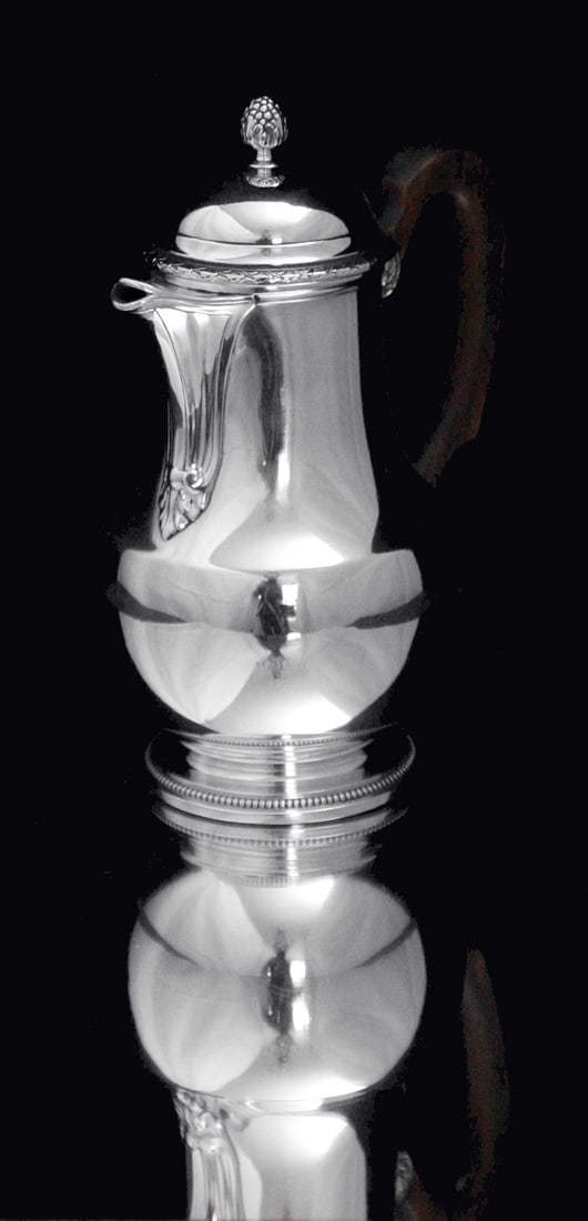 PUIFORCAT / HERMES ANTIQUE 5pc. 950 STERLING SILVER TEA SET + TRAY, 1850-1899 - 11