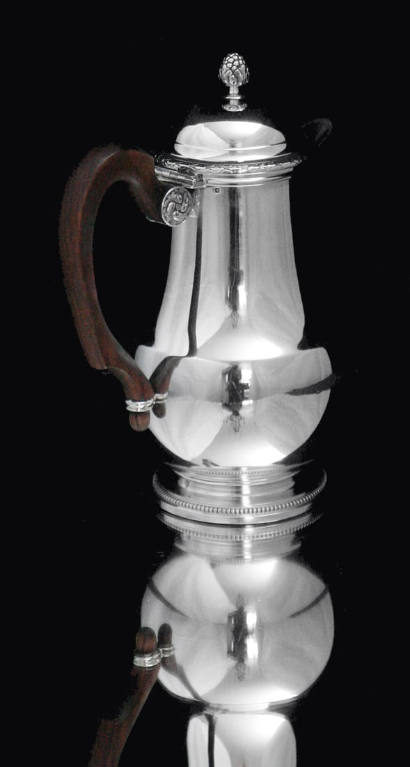 PUIFORCAT / HERMES ANTIQUE 5pc. 950 STERLING SILVER TEA SET + TRAY, 1850-1899 - 12