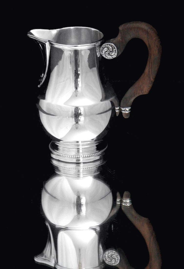 PUIFORCAT / HERMES ANTIQUE 5pc. 950 STERLING SILVER TEA SET + TRAY, 1850-1899 - 13