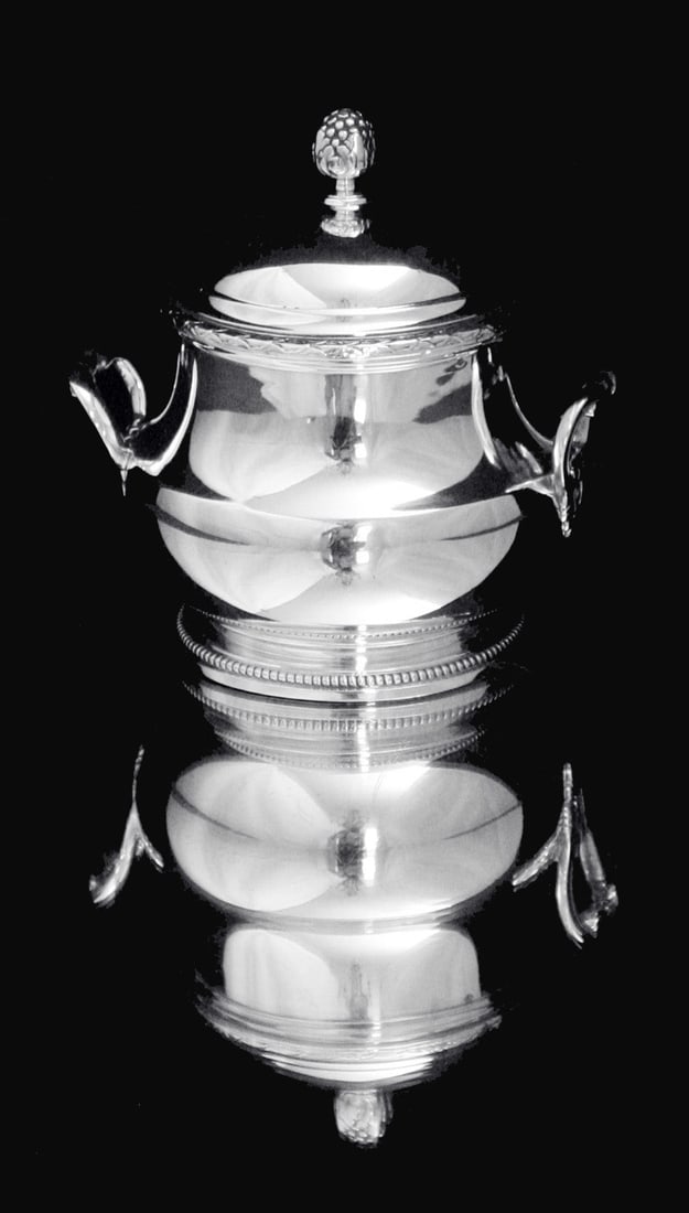 PUIFORCAT / HERMES ANTIQUE 5pc. 950 STERLING SILVER TEA SET + TRAY, 1850-1899 - 7