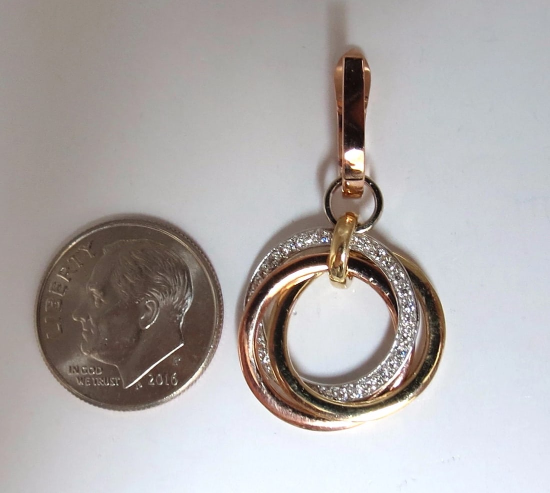 .50ct natural diamonds rolling loop rings dangle earrings 14kt multi** - 5