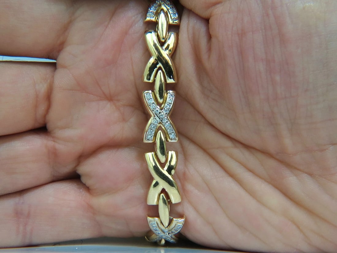 1.00ct. DIAMONDS CLASSIC "X" LINK BRACELET G/VS 14KT** - 9