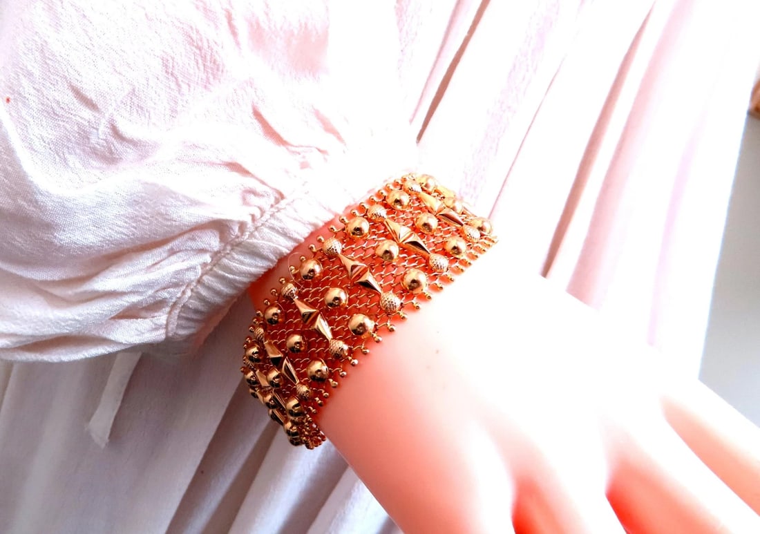 18kt Flex Mesh Cosmopolitan Link Bracelet 25mm wide 44 grams 12452** - 5