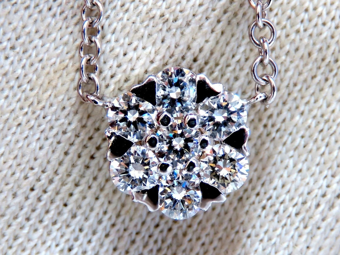 5.22ct natural diamonds (5) cluster yard necklace 14kt floretta 17 inch** - 2