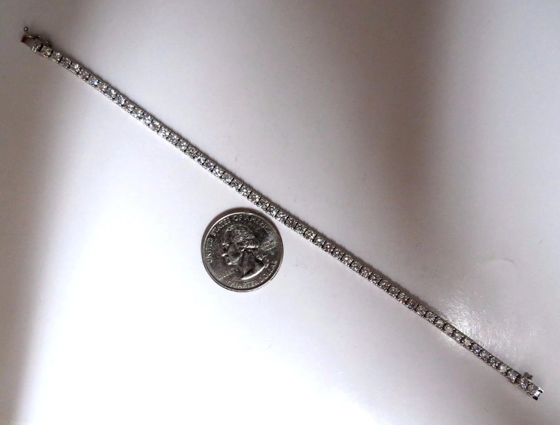 5.18ct Natural diamonds Tennis Bracelet 14kt G/Vs 7 inch 54 count** - 4