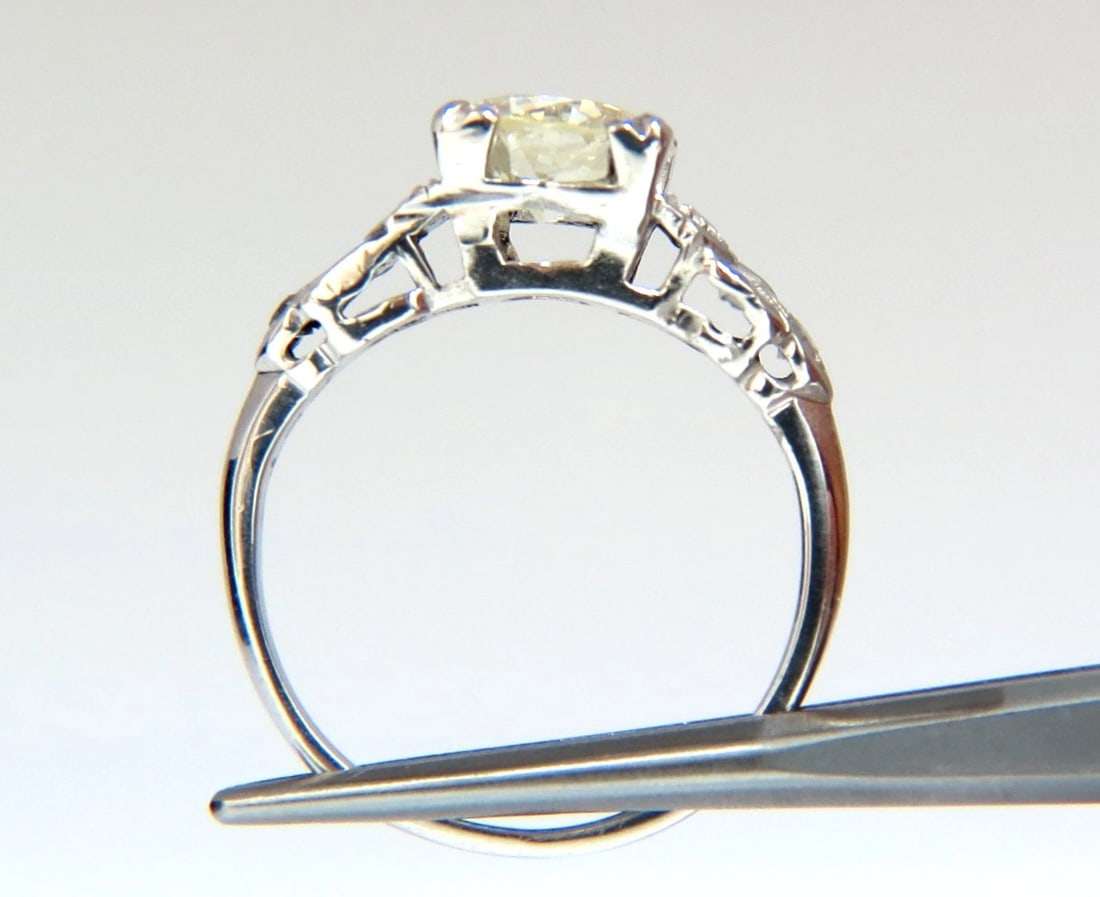 1.33ct vintage class old mine cut natural diamond engagement ring platinum+ - 5