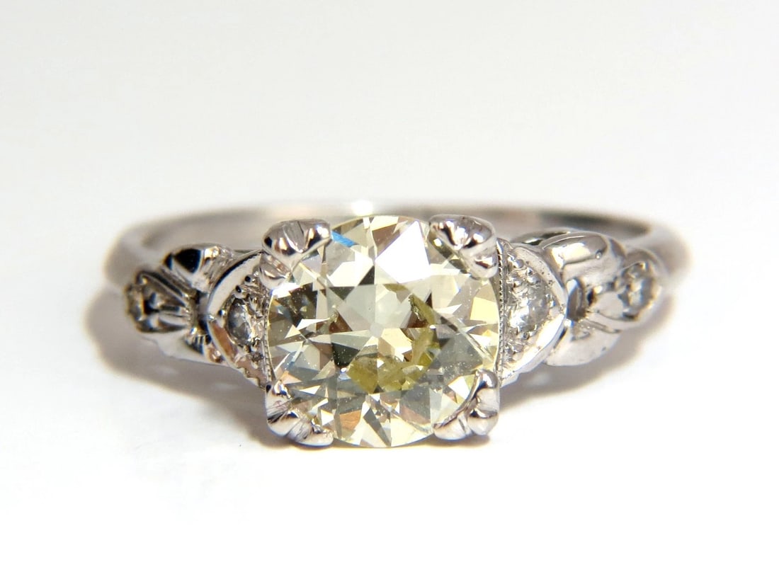 1.33ct vintage class old mine cut natural diamond engagement ring platinum+ - 6