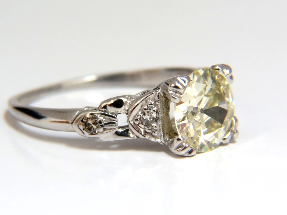 1.33ct vintage class old mine cut natural diamond engagement ring platinum+ - 7