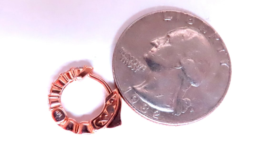 .43ct Diamonds Mini Hoop Earrings 14kt Rose Gold 12492** - 6