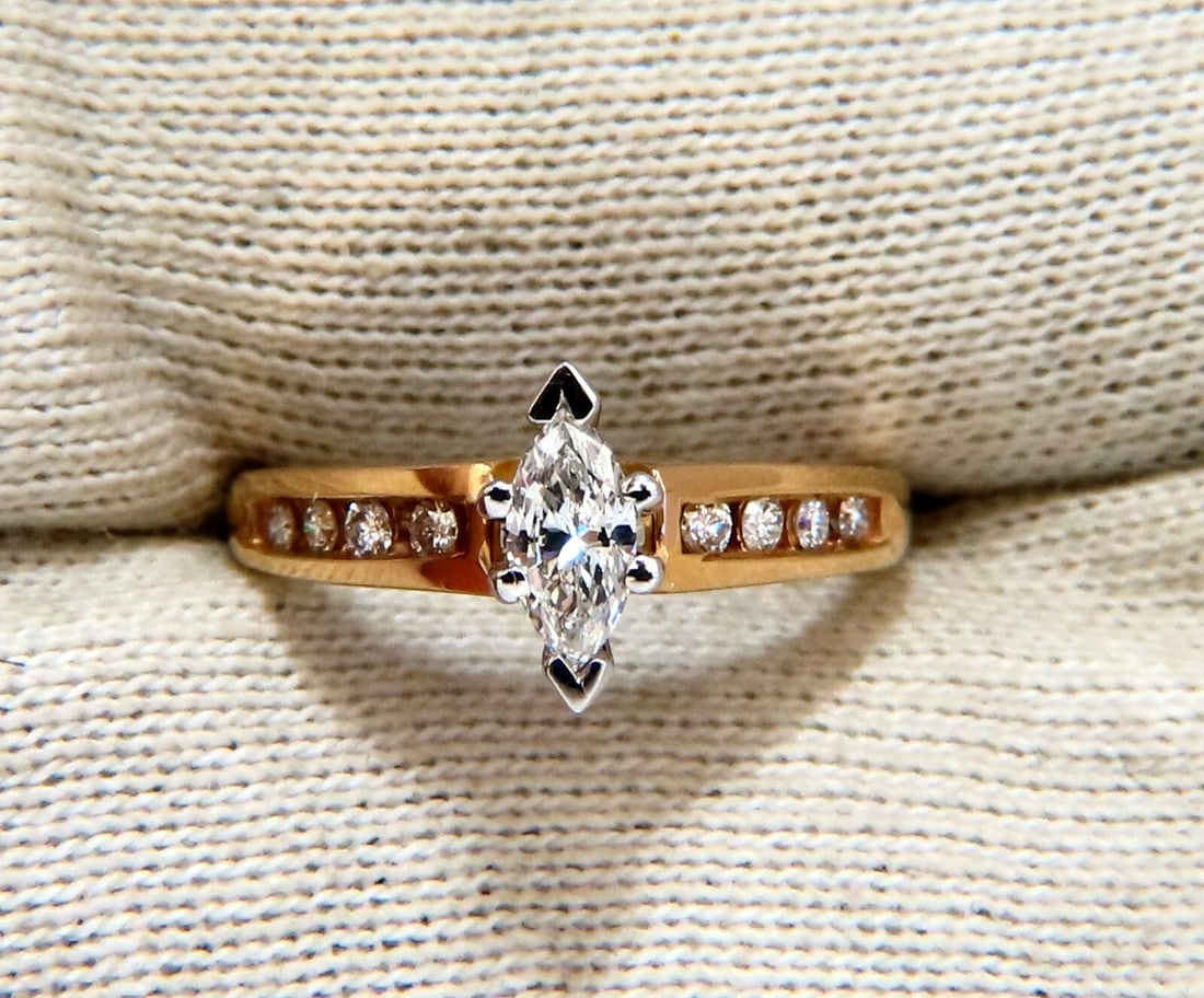.40ct Natural Marquise Diamonds Accent Ring 14kt - 4