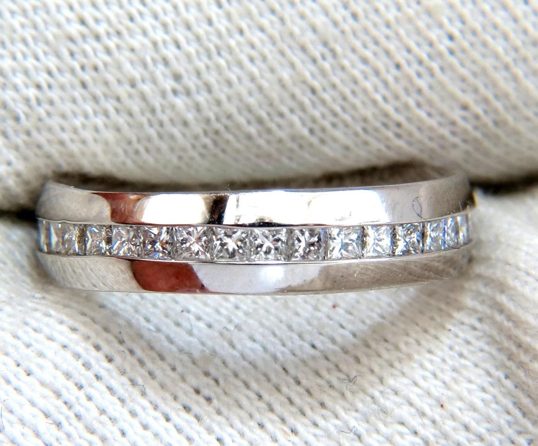 1.50ct Natural Princess cut diamonds eternity ring 14kt Comfort 5mm - 5