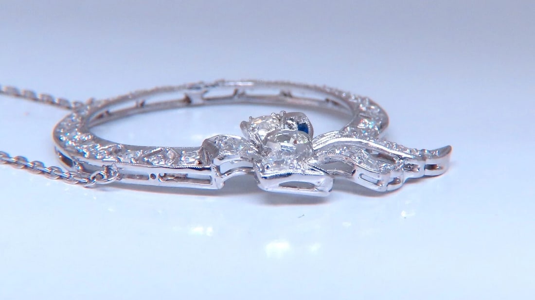 1ct Open Circle Natural diamonds necklace 14 karat Gold Vintage Revisit ** - 5