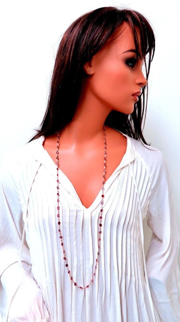 43ct Natural Spinel Yard Diamond Necklace 14kt Gold** - 4