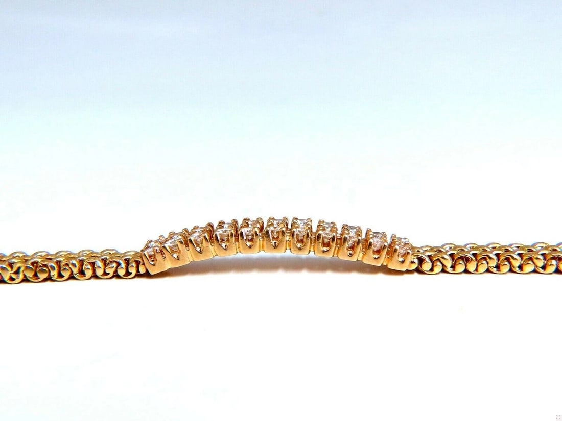 1.06 carat diamond id tag bracelet and weave pattern vintage deco 14kt 11414** - 4
