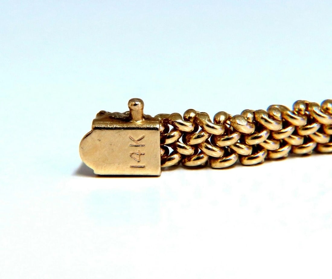 1.06 carat diamond id tag bracelet and weave pattern vintage deco 14kt 11414** - 6