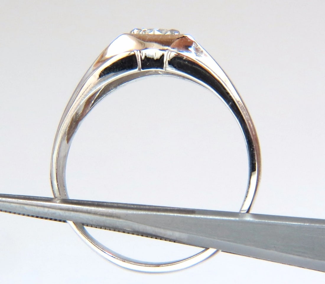 .56ct. mens natural round diamond solitaire ring 14kt brush finished + - 4
