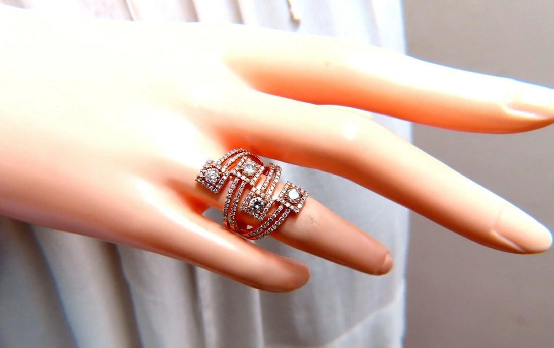 2.20ct Natural Diamonds Cluster Wrap Ring 18kt - 7