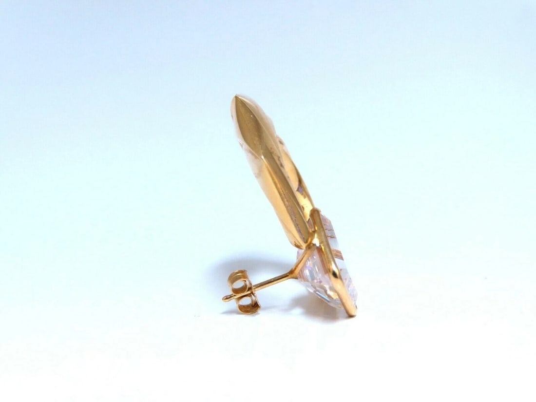 20ct Emerald Cut CZ Earrings 14kt** - 2