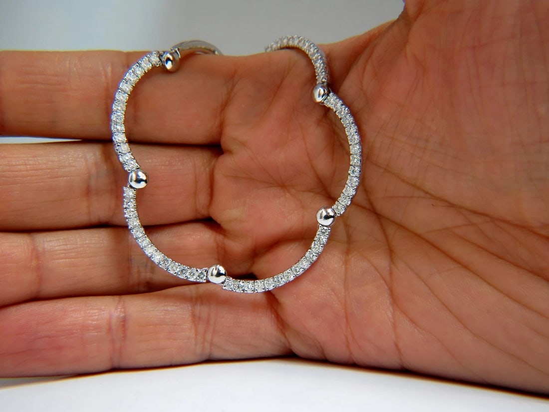 2.26ct NATURAL DIAMONDS MODERN ARCH LINK NECKLACE 14KT BALL HINGE G/VS** - 5