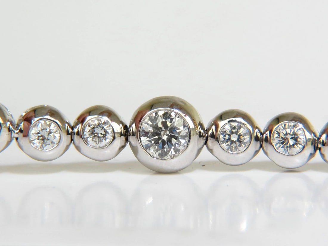 3.65CT NATURAL DIAMONDS TENNIS BRACELET 14KT FLUSH** - 3