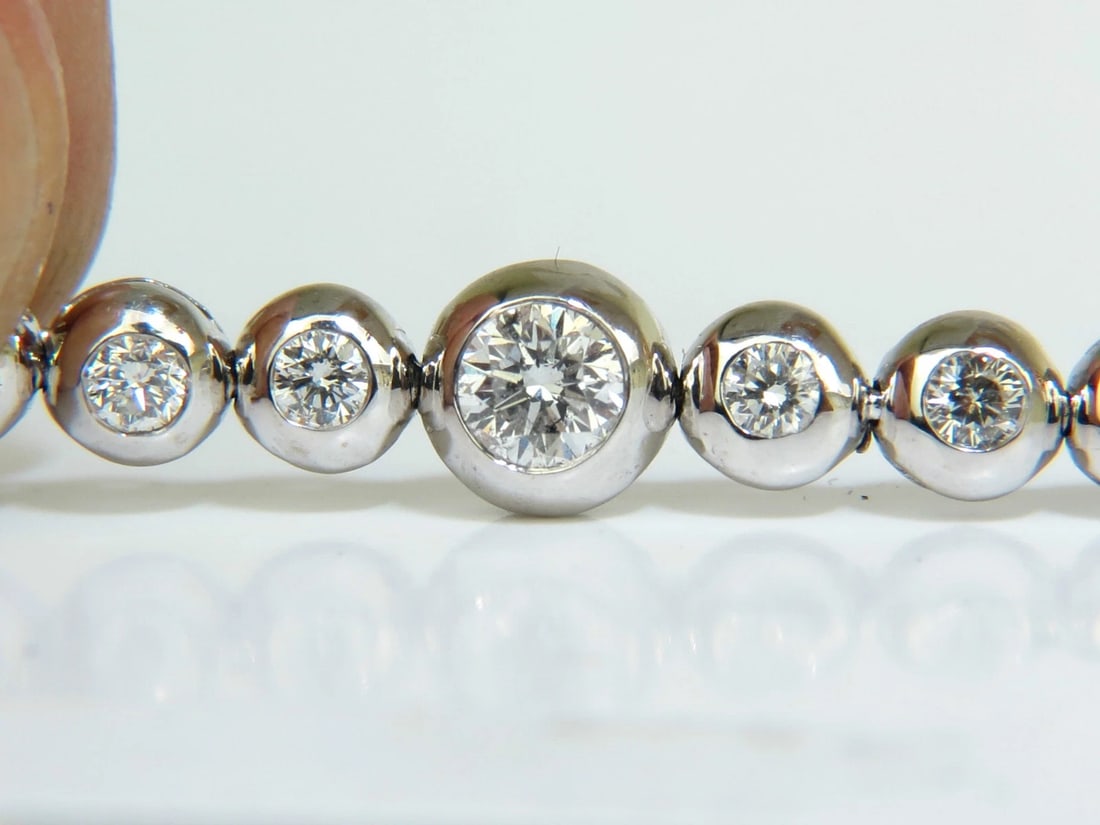 3.65CT NATURAL DIAMONDS TENNIS BRACELET 14KT FLUSH** - 5