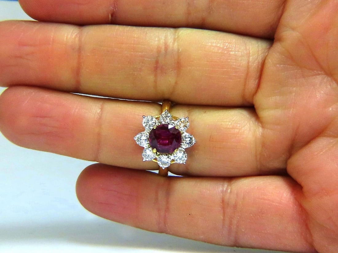GIA Certified 3.20ct No Heat Natural Ruby Diamonds ring 14 Karat - 6