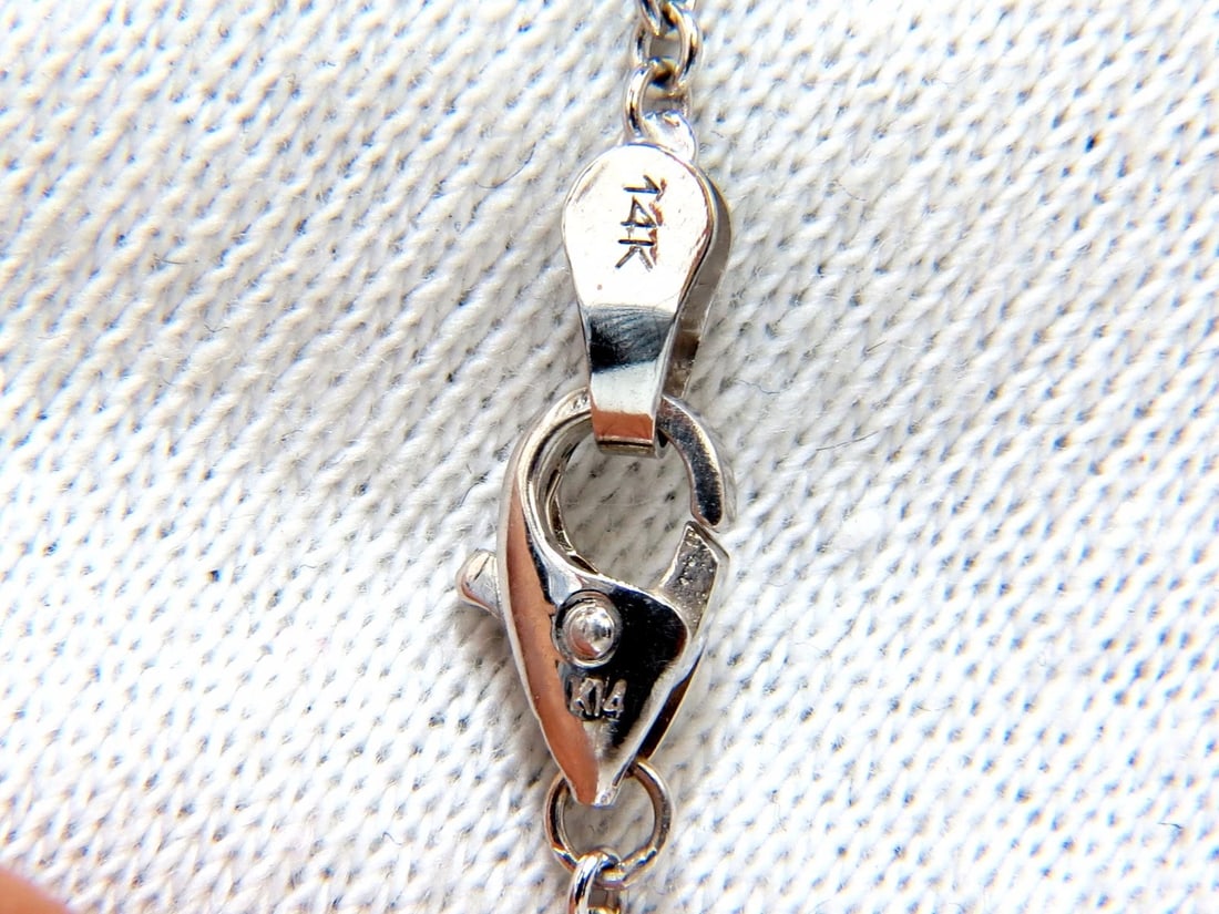 6.50ct natural diamonds (5) cluster yard necklace 14kt floretta 18 inch+** - 5