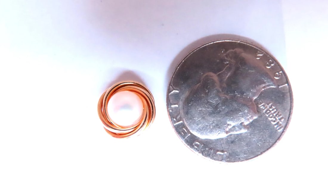 Robins Egg Pearl Nest Retro Earrings 14kt Gold 12600** - 4