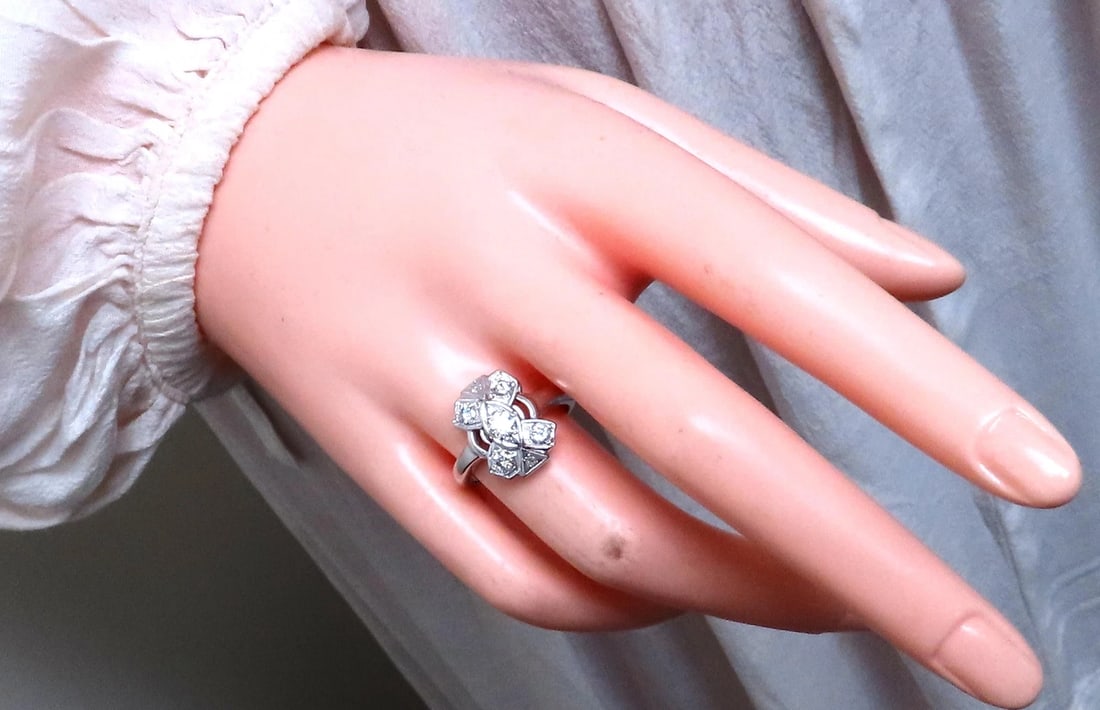 .60ct Natural Diamonds Edwardian Style Cluster Ring 14kt Gold 12423 - 4