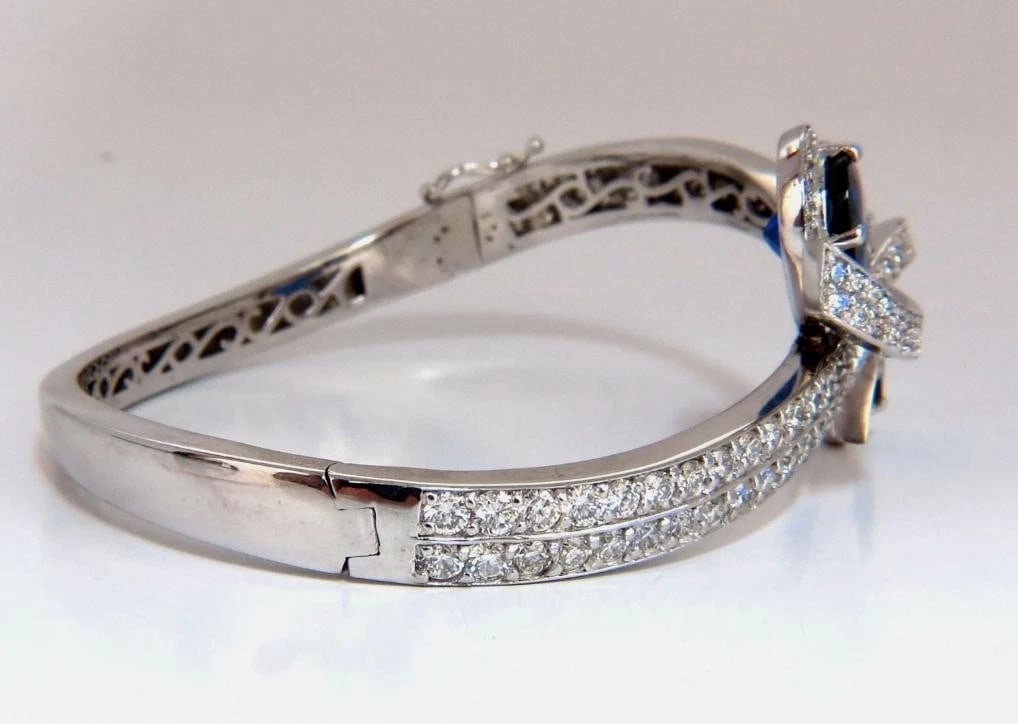 11.50ct Lab Sapphire natural diamonds bangle bracelet 14kt 12240** - 2