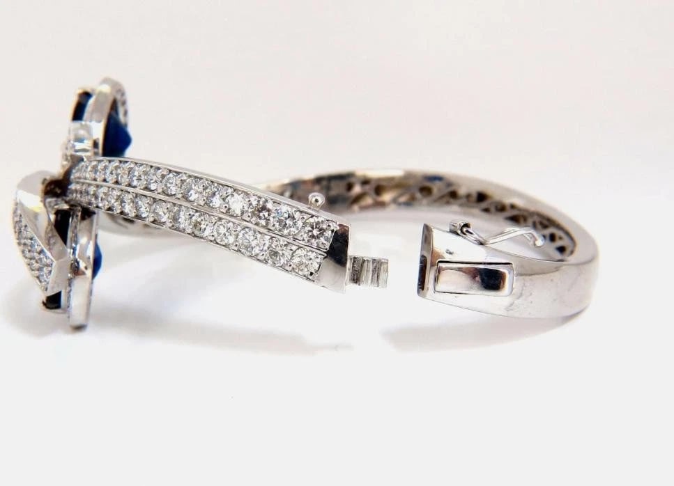 11.50ct Lab Sapphire natural diamonds bangle bracelet 14kt 12240** - 5