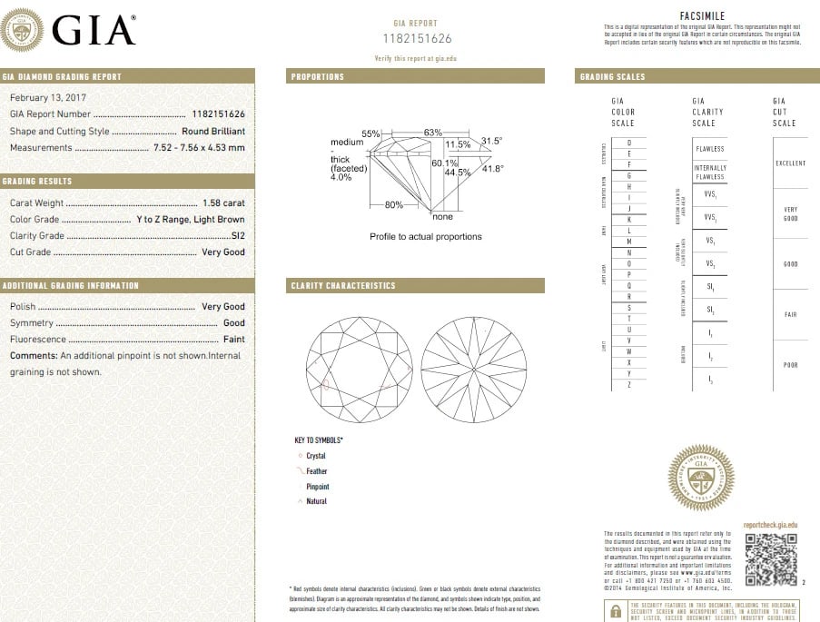 GIA Certified 3.08ct. Fancy light brown round cut diamond ring 14kt + - 11