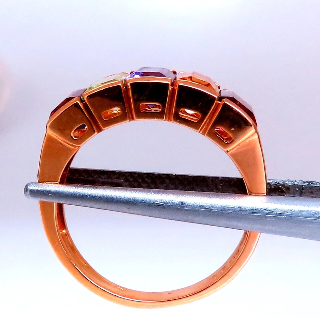 Natural amethyst topaz peridot garnet citrine mother's ring 14 karat - 3