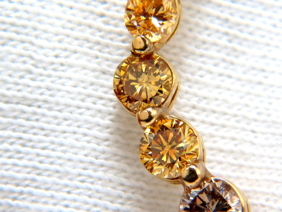 2.06CT NATURAL FANCY YELLOW ORANGE BROWN LIGHT PINK DIAMOND PENDANT CHA** - 4