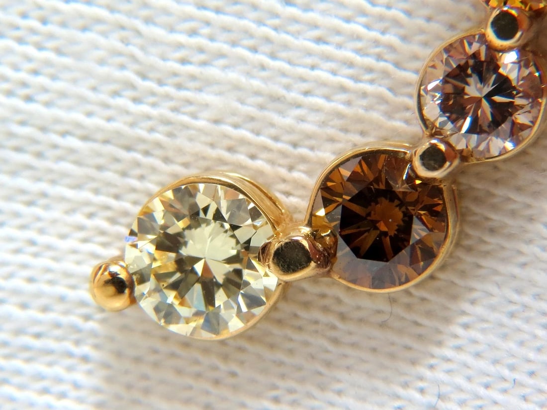 2.06CT NATURAL FANCY YELLOW ORANGE BROWN LIGHT PINK DIAMOND PENDANT CHA** - 6