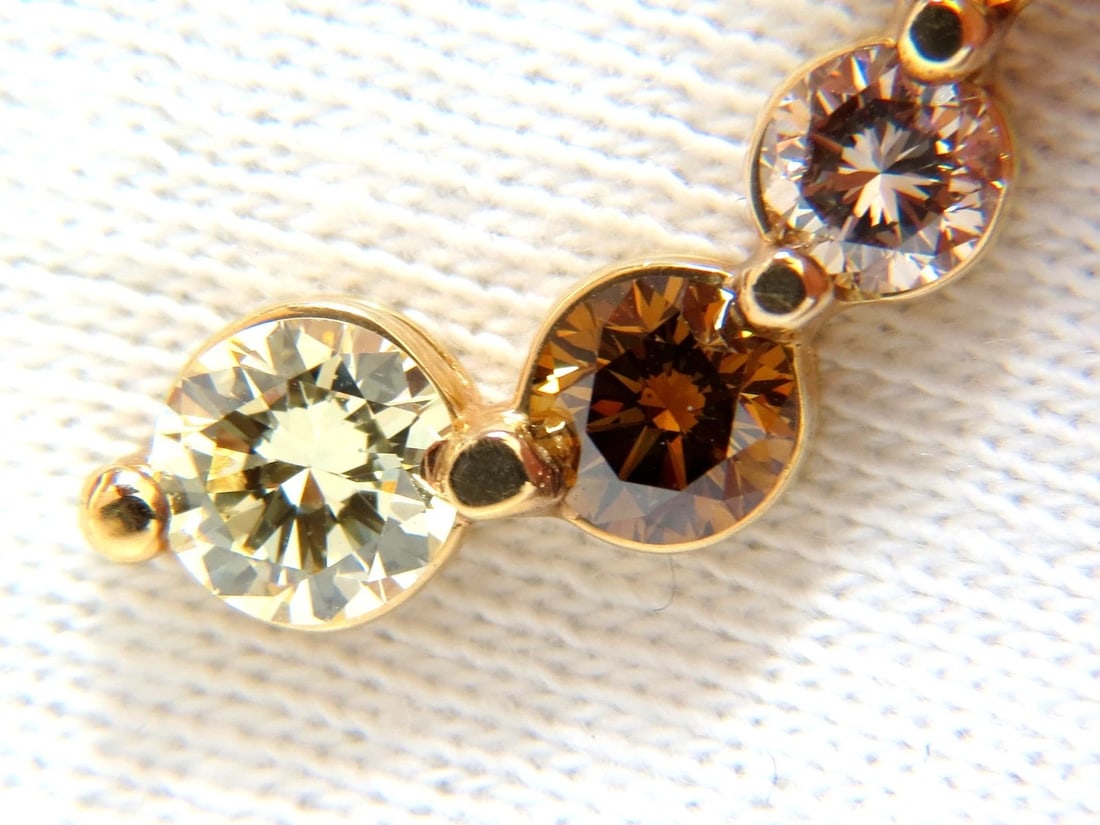 2.06CT NATURAL FANCY YELLOW ORANGE BROWN LIGHT PINK DIAMOND PENDANT CHA** - 7