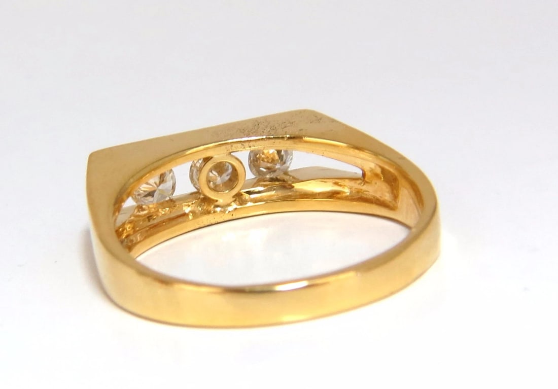 .75ct Mens Diamond Ring 14kt Channel + - 3