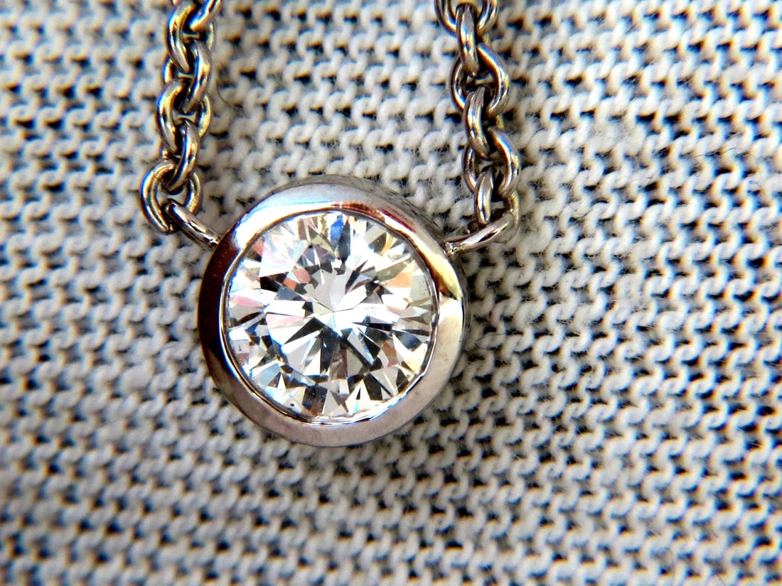 1.50ct NATURAL FLUSH MOUNT (5) DIAMOND BY YARD NECKLACE 18KT G/VS + - 3