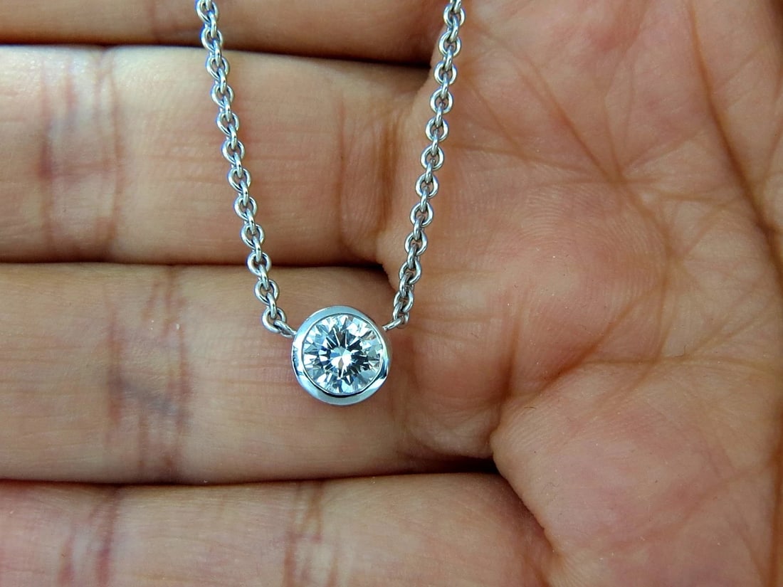 1.50ct NATURAL FLUSH MOUNT (5) DIAMOND BY YARD NECKLACE 18KT G/VS + - 7