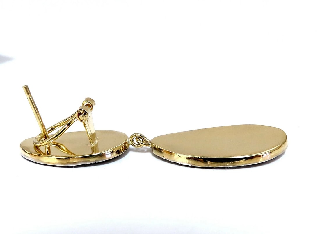 1.30ct Natural Diamonds Tear Drop Form Brush Finish Clip Earrings 14 Karat** - 4