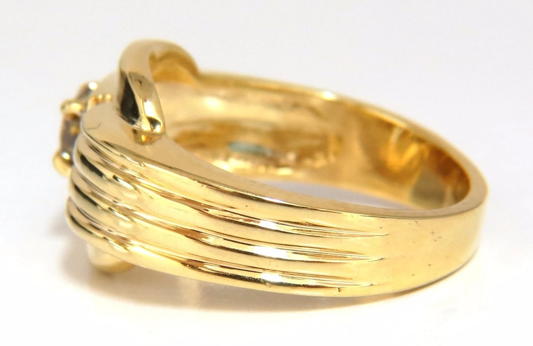 GIA Certified Natural Fancy color Diamond ring 14kt. Buckle Deco+ - 3