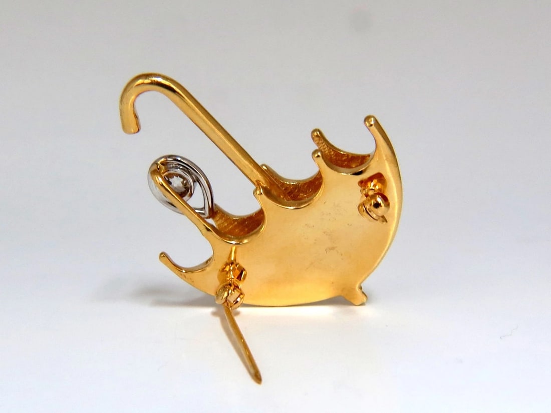 .50ct Diamond Umbrella brooch pin 14kt & Rain Drop** - 6