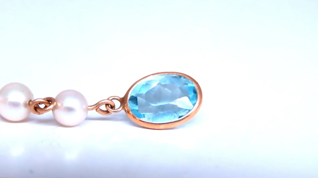 Jacket 4ct Natural Blue Topaz Dangle Earrings 14kt 65554** - 3