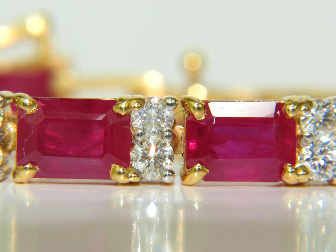 GIA CERTIFIED 18KT 23.46CT NATURAL RUBY DIAMOND BRACELET VIVID** - 3