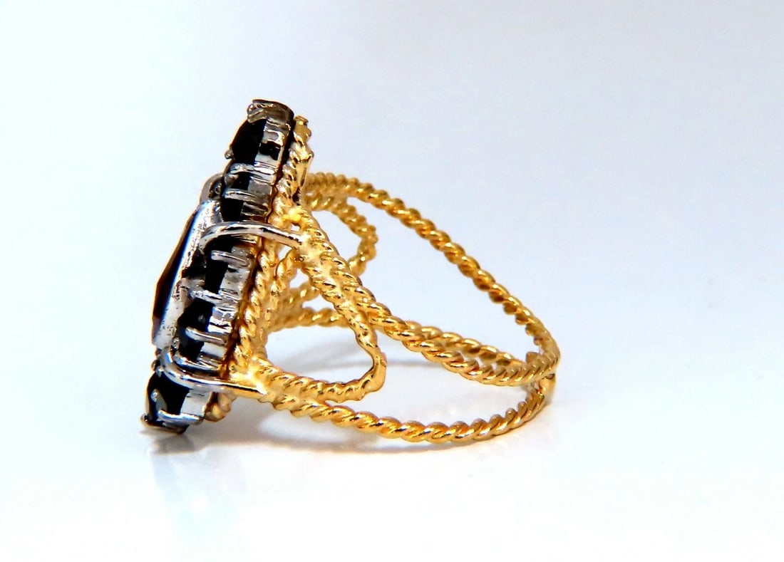 2ct. Natural pear shape and old mine garnets vintage ring 14kt - 2