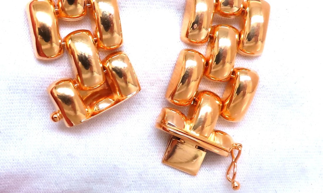 18.5mm Wide Classic Panther Link Necklace 14kt gold 74 grams** - 3