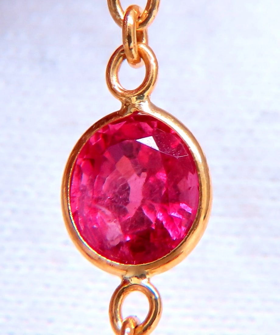 16ct Natural Ruby Sapphire Yard Necklace 14kt Gold ** - 8