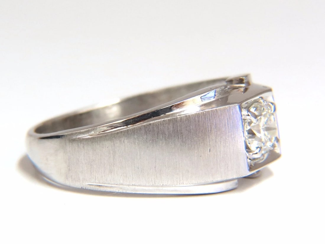 .56ct. mens natural round diamond solitaire ring 14kt brush finished + - 2